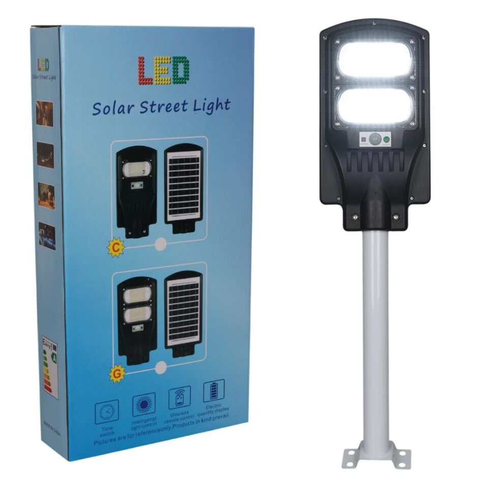 Powermaster PM-23012 Solar Güneş Enerjili Ledli Kumandalı 200 Watt Sokak Lambası Bahçe Aydınlatması