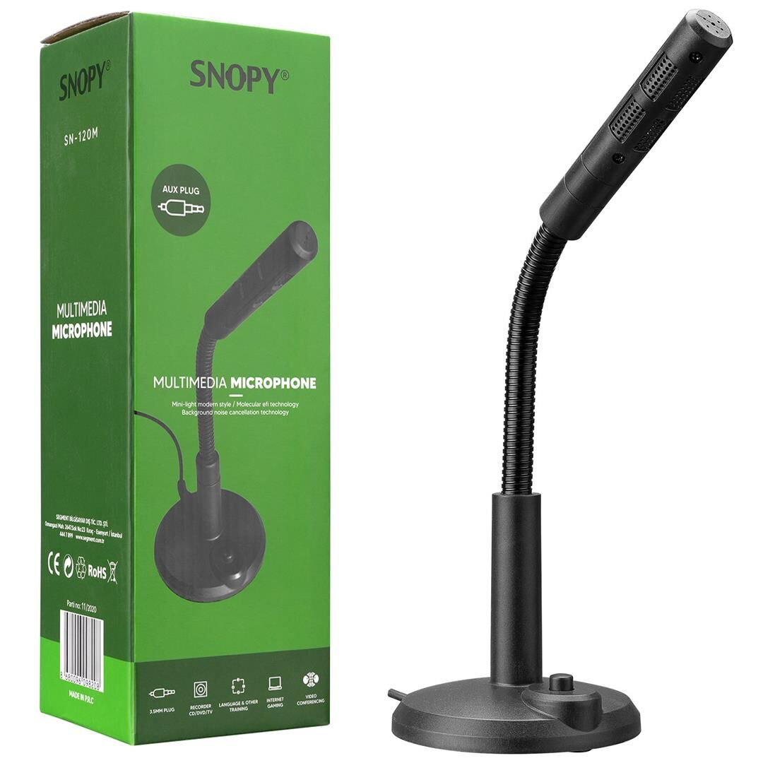 Snopy SN-120M Siyah Masaüstü Pc Mikrofon Bilgisayar Mikrofonu