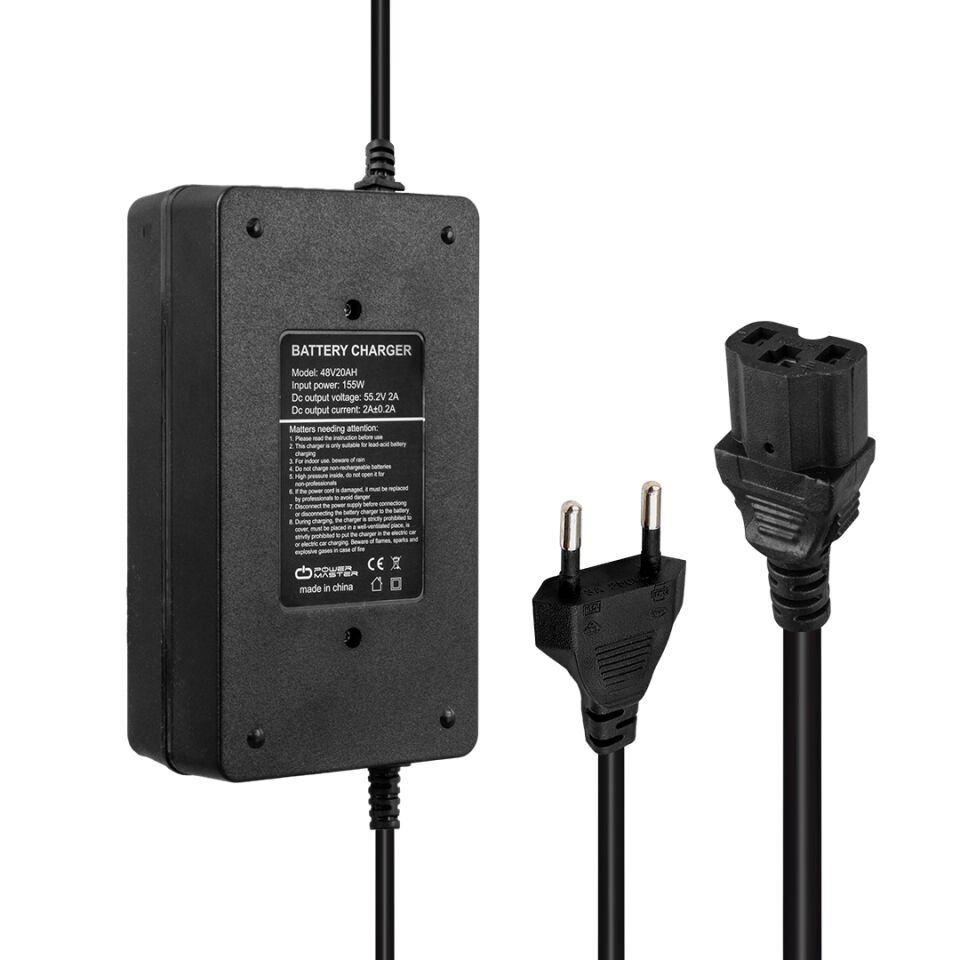 Powermaster 48 Volt 20 Amper Elektrikli Bisiklet Şarj Cihazı Scooter Akülü Sandalye Şarj Aleti