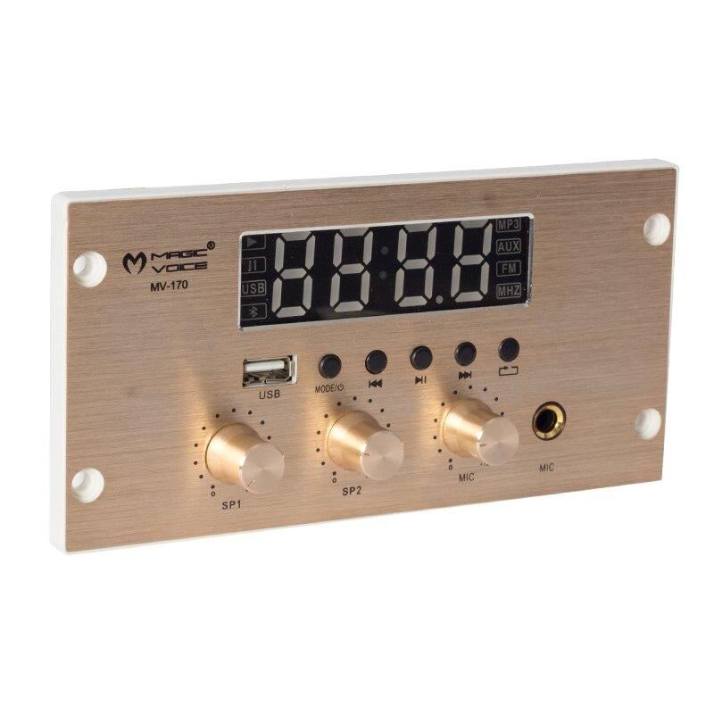 Magicvoice MV-170 USB Bluetooth Mikrofon Girişli 4x25W Müzik Kontrol Cihazı Sıva Altı
