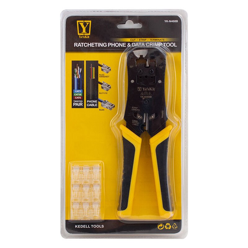 Powermaster Yk-n468b Rj11 Rj12 Rj22 Rj45 Ethernet İnternet Telefon Hat Soket Jack Sıkma Pensesi