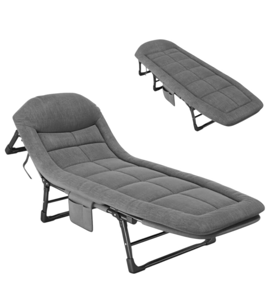 Sunup SN-24922 Taşınabilir Ayarlanabilir 5 Kademe Sünger Kamp Yatak Şezlong Koyu Gri