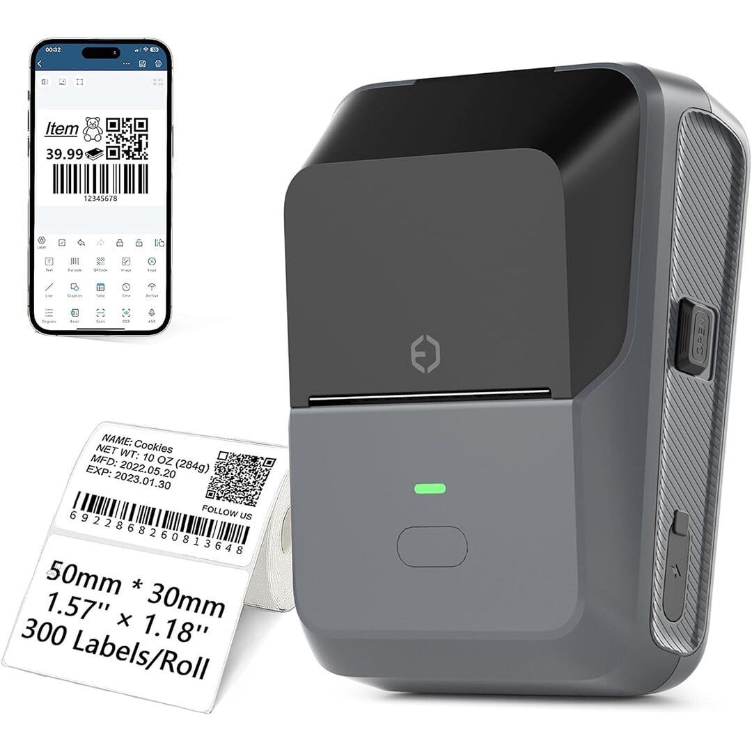 Powermaster PM-29886 Çok Amaçlı Bluetooth Destekli Taşınabilir Akıllı Termal Etiket Yazıcısı 55 Mm Adisyon Etiket Yazıcı