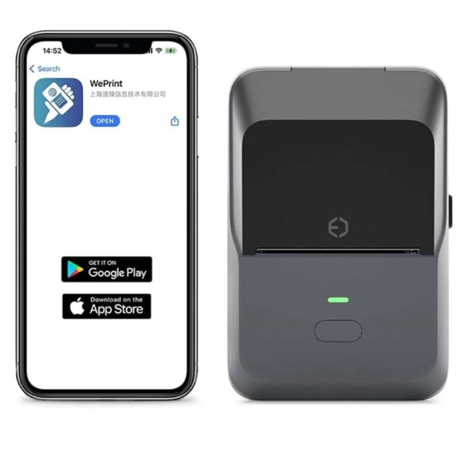 Powermaster PM-29886 Çok Amaçlı Bluetooth Destekli Taşınabilir Akıllı Termal Etiket Yazıcısı 55 Mm Adisyon Etiket Yazıcı