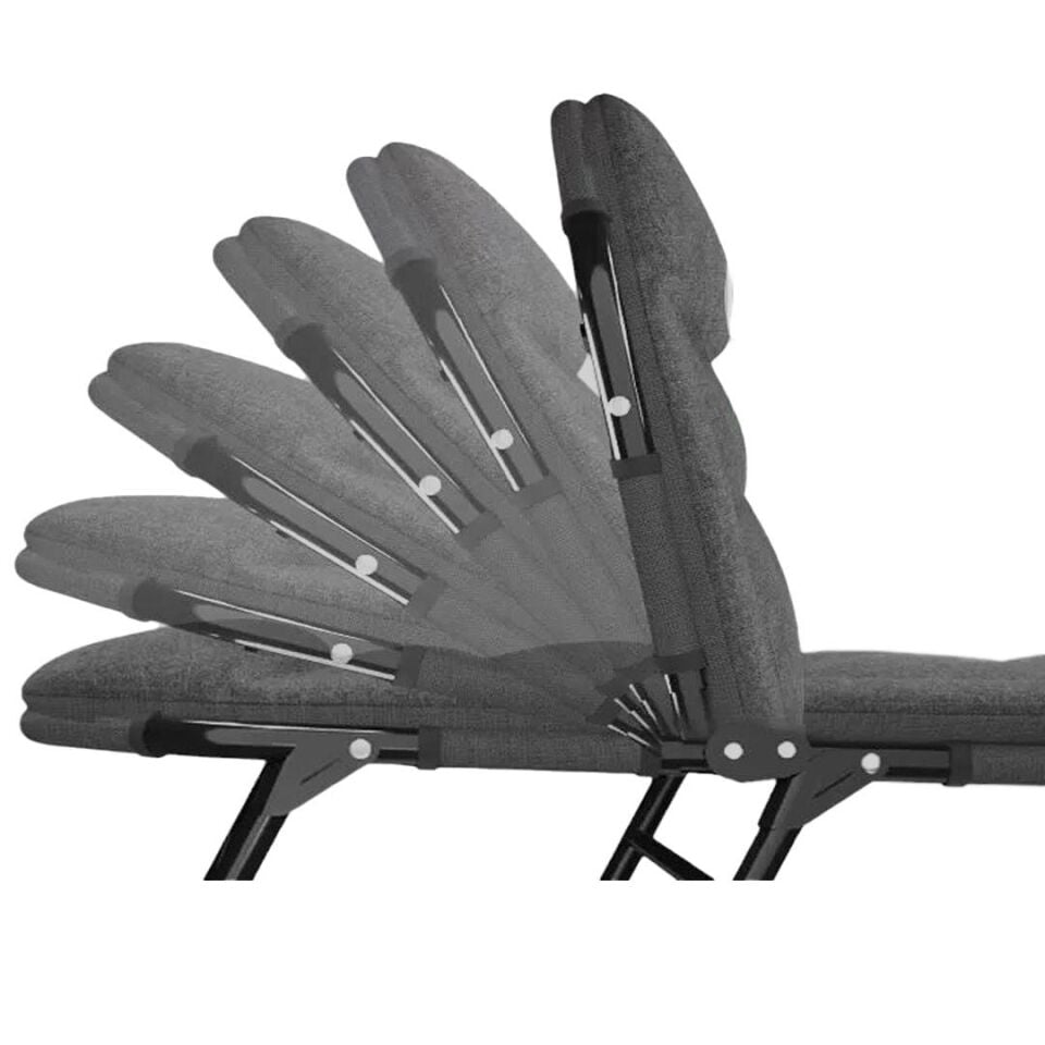 Sunup SN-24922 Taşınabilir Ayarlanabilir 5 Kademe Sünger Kamp Yatak Şezlong Koyu Gri