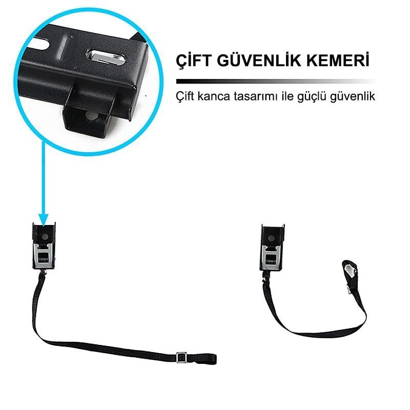 MasterX MX-WH02 32-80 İnç Güvenlik Kemerli Lcd Led Tv Duvar Askı Aparatı Televizyon Askı Aparat