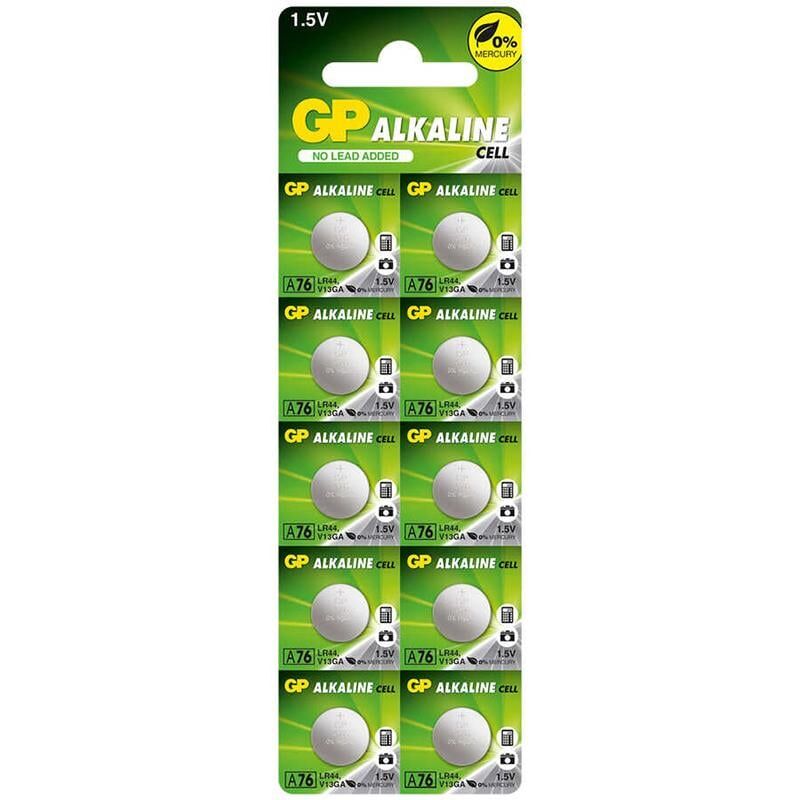 GP A76 LR44 Alkalin AG-13 PİL (A76F-2C10) 10'Lu Paket