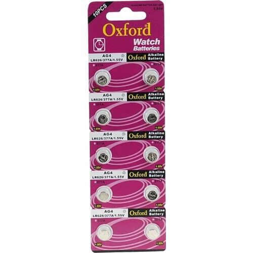 Ayt Oxford AG4 LR626 Alkalin Saat Pili 10 lu Paket Düğme Pil 1.55 Volt 377A
