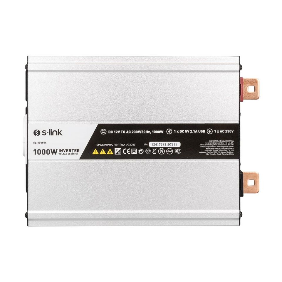 S-link Sl-1000 Watt 12 Volt 1000 Watt İnverter 12V-220V Çevirici  Dönüştürücü İnverter