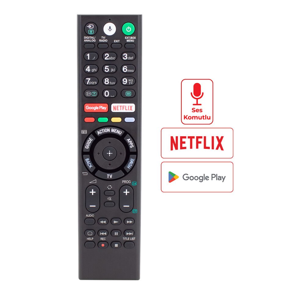 Ayt Sony Netflix-Google Play Tuşlu Ses Komutlu Lcd Led Tv Kumanda RMF-TX310E