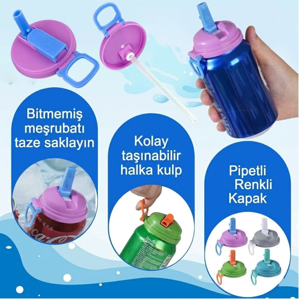 Sunup SN-29911 Kutulu İçecekler İçin Pipetli İçecek Kapağı