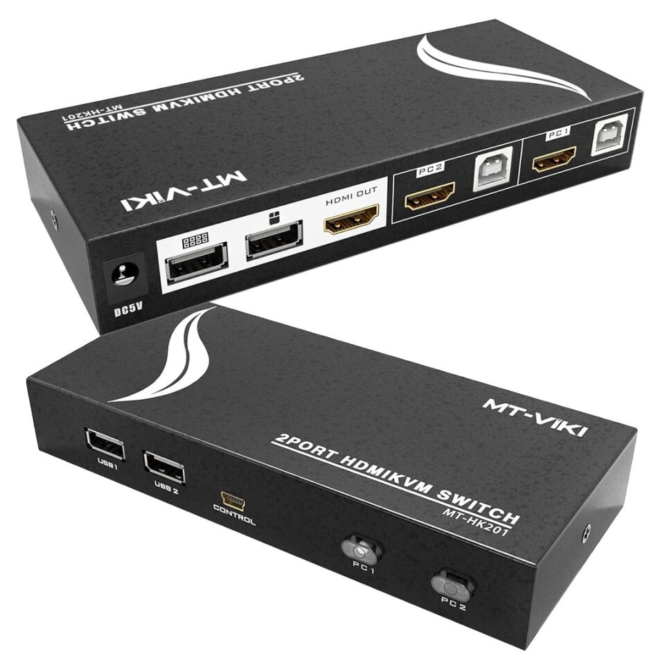 Powermaster PM-14742 2 Port HDMI KVM Switch Ultra HD 4K Kasa Çoklu Bilgisayar Kontrol Cihazı