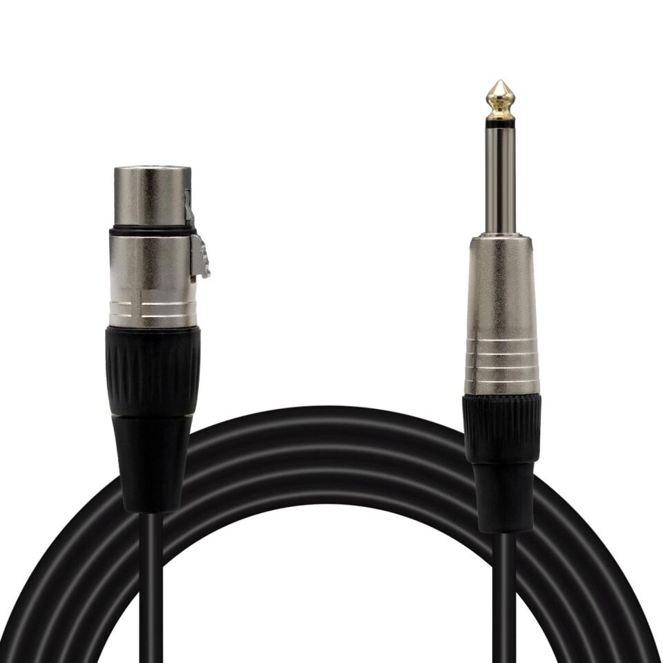 Magicvoice LD379B 6.3 Mm Mono Erkek Canon Dişi 10 Metre Kablo Anfi Mixer Ses Kablosu