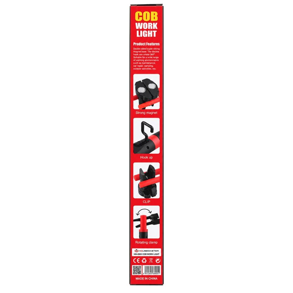 Powermaster PM-38123 DC 5V Şarjlı Manyetik Taban Askı Aparatı Çoklu Işık Modu Araç Tamir Lambası