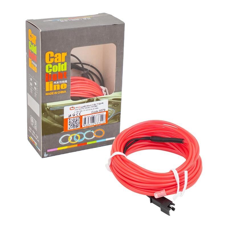 Powermaster 5 Metre 5 Volt USB Adaptörlü Oto Neon Pembe İp Aydınlatma Araç Ambiyans Aydınlatması