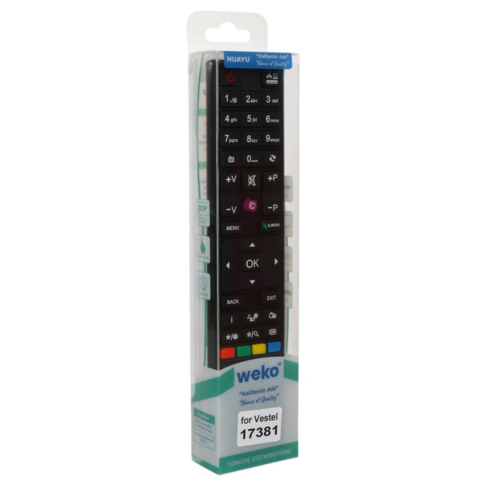Weko KL Vestel Seg Regal Kare Göbek Mor Tuşlu Lcd Led Tv Kumanda