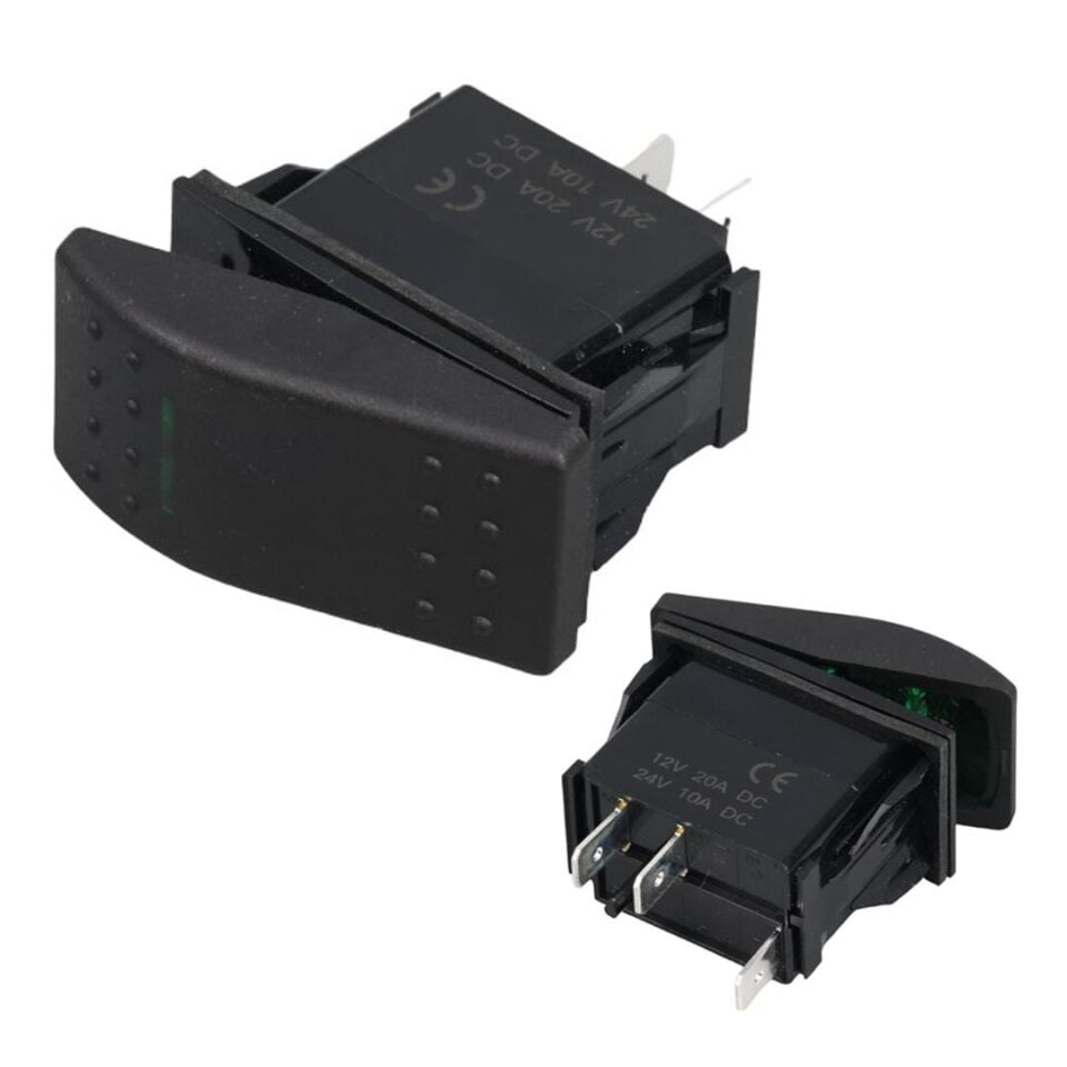 Ayt İnce Işıklı 3 Pinli On Off Aç Kapa Anahtar 12-24 Volt Marin Switch Ic134M