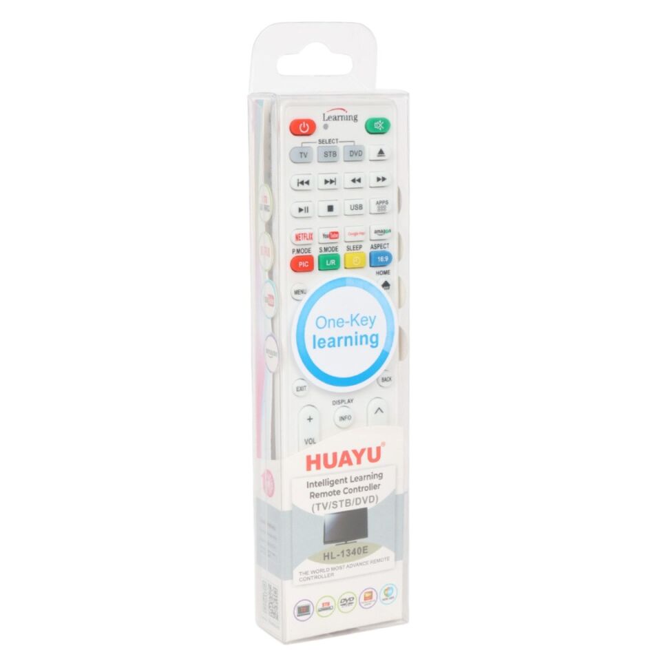Huayu HL-1340E TV-LCD-Uydu-DVD Öğrenebilen Netflix-Youtube-Amazon Tuşlu Akıllı Kumanda
