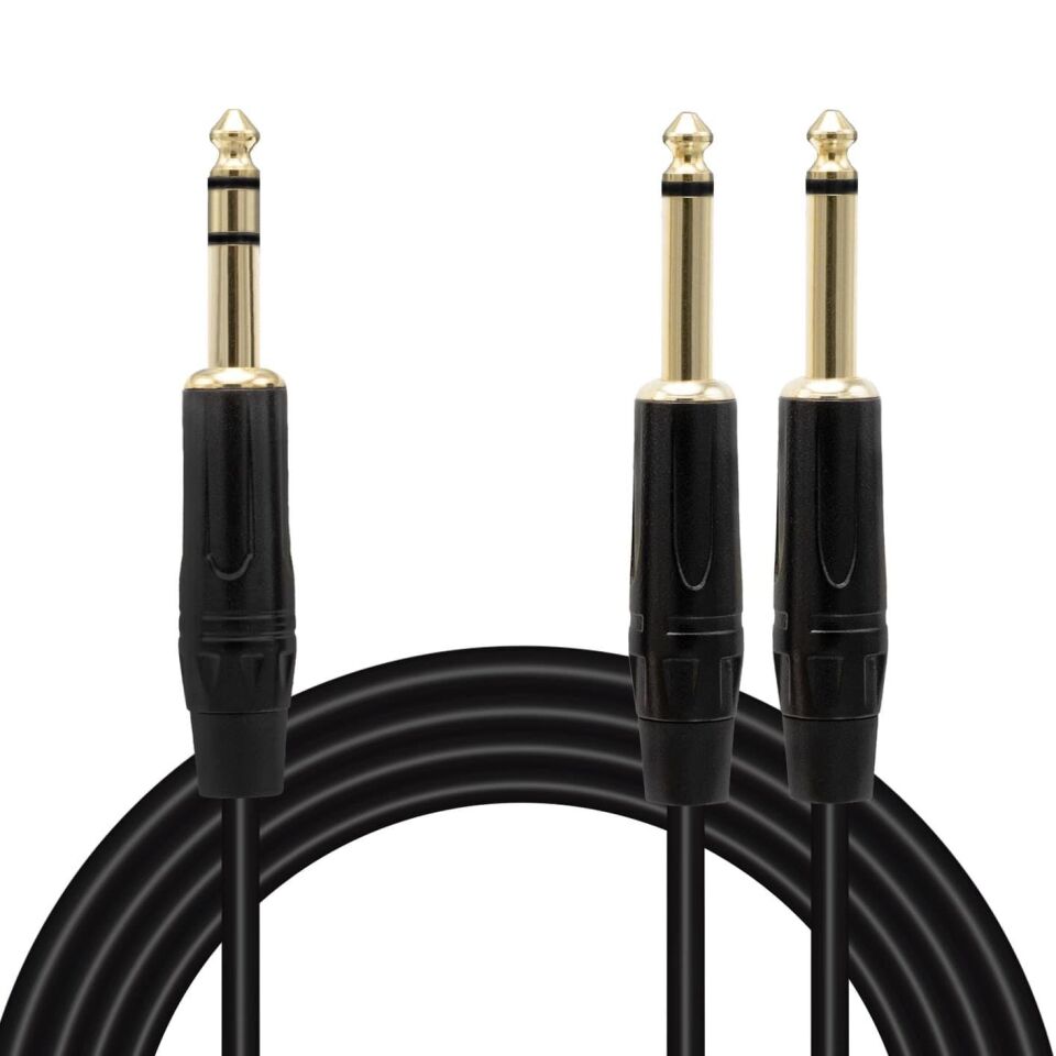 Magicvoice LD390B 2X 6.3 Mm Mono Erkek 6.3 Mm Stereo Erkek 3 Metre Kablo Anfi Mixer Ses Kablosu