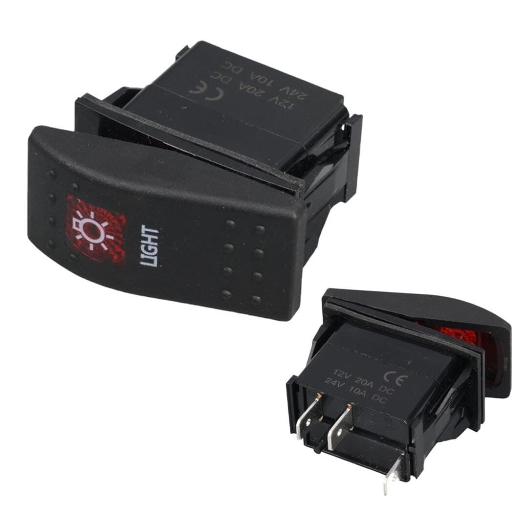 Lamba Sembollu Lambalı Işıklı Araç On Off Aç Kapa Anahtar Düğme Oto İçin 12-24 Volt Switch 3 Pinli