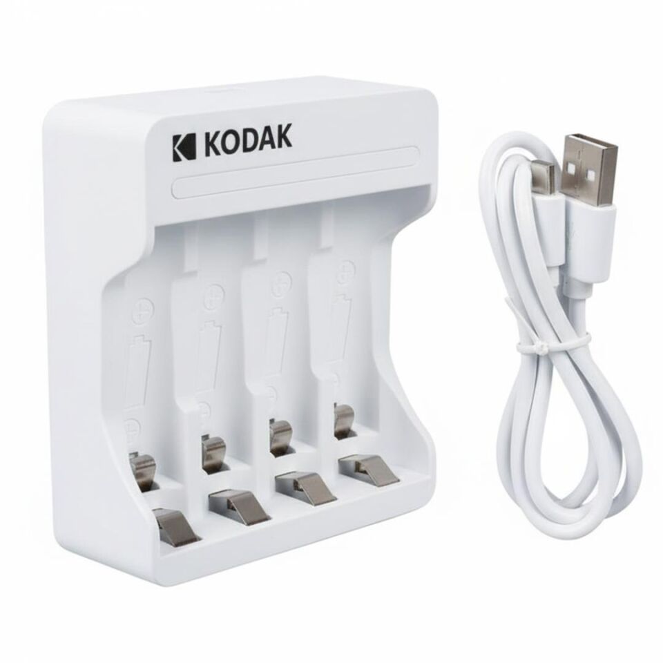 Kodak KD-29490 4'Lü AA AAA Ni-MH Otomatik Hızlı Pil Şarj Cihazı Aleti Type-C