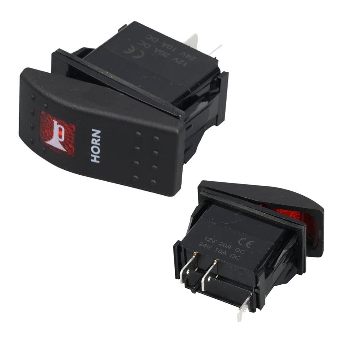 Korna Sembollu Işıksız Araç On Off Aç Kapa Anahtar Düğme Oto İçin 12-24 Volt Switch 2 Pinli