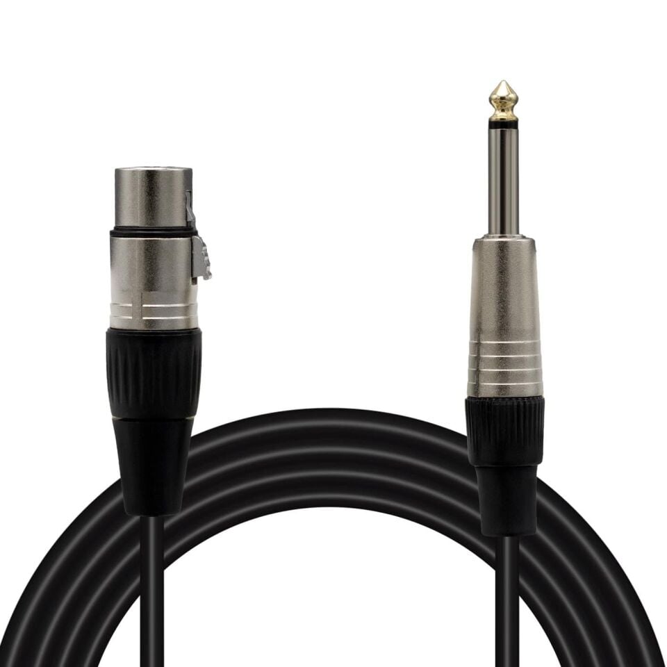 Magicvoice LD379B 6.3 Mm Mono Erkek Canon Dişi 5 Metre Kablo Anfi Mixer Ses Kablosu