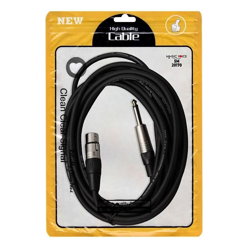 Magicvoice LD379B 6.3 Mm Mono Erkek Canon Dişi 5 Metre Kablo Anfi Mixer Ses Kablosu
