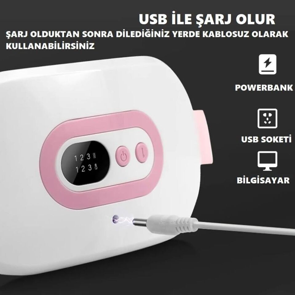 Ayt Sunup SN-27378 Regl Dönemi Karın Bel Sıcak Isıtma Titreşim Masaj Yastığı Cihazı Kramp Ağrı Kesici 3 Kademeli