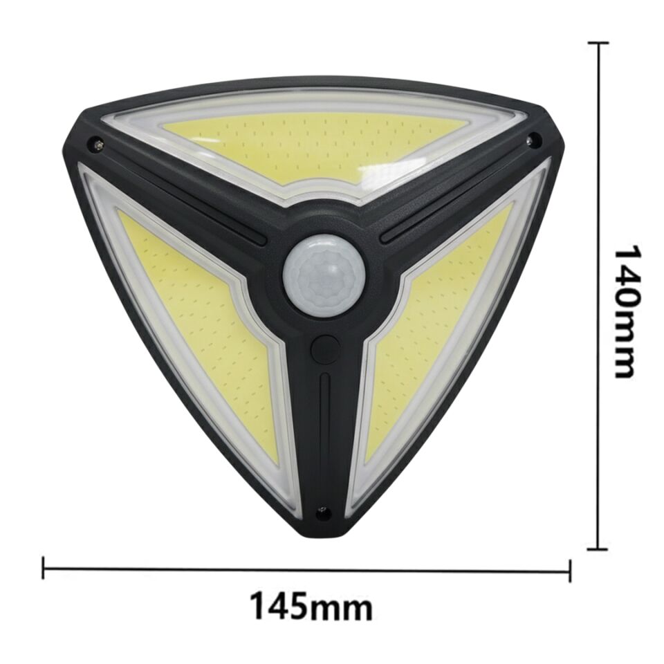 Powermaster MX-1219B 150 Cob Ledli Sensörlü 3 Modlu Solar Güneş Enerjili Duvar Lambası Bahçe Aydınlatması
