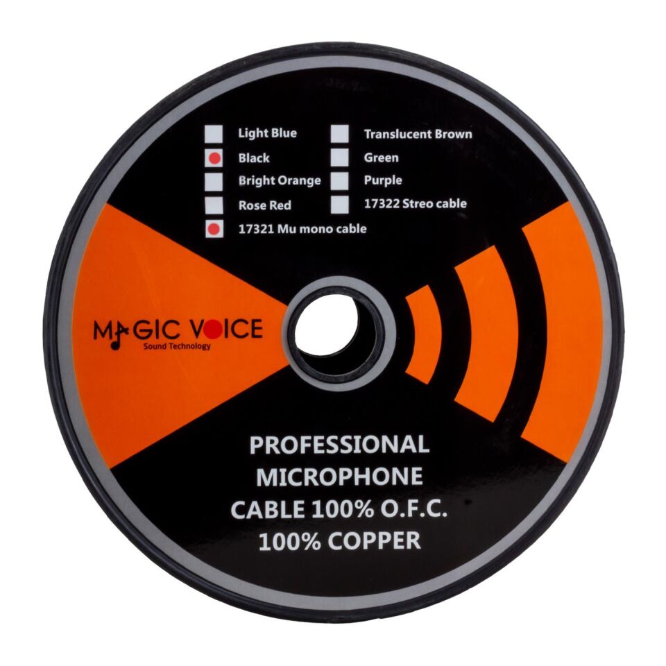 Magicvoice Mi̇krofon Kablosu Mono 1. Kali̇te 100 Metre Siyah