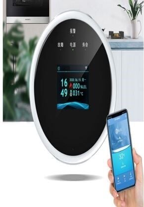 Sunup SN-38805 Wi-Fi Akıllı Doğal Gaz Ve Sıcaklık Ev Tipi Kaçak Dedektörü TFT Ekranlı