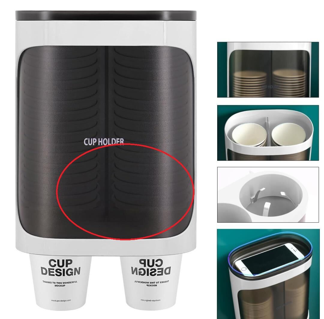 Ayt Sunup SN-27108 Kendinden Yapışkanlı Çiftli Plastik Karton Bardak Dispenseri Su Sebili Kahve Makinası Yanı Bardaklık OUTLET