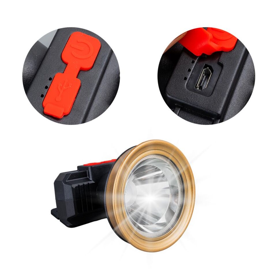 Ayt Powermaster MX-81003 USB Şarjlı 3 Modlu Kafa Feneri Lambası Kamp Aydınlatma