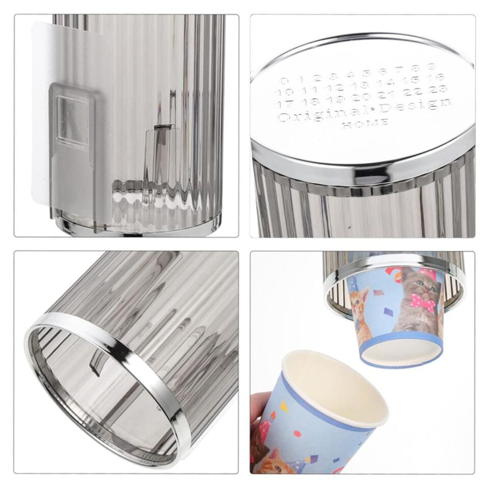 Ayt Sunup SN-27107 Kendinden Yapışkanlı Plastik Karton Bardak Dispenseri Sebil Kahve Makinası Yanı Bardaklık