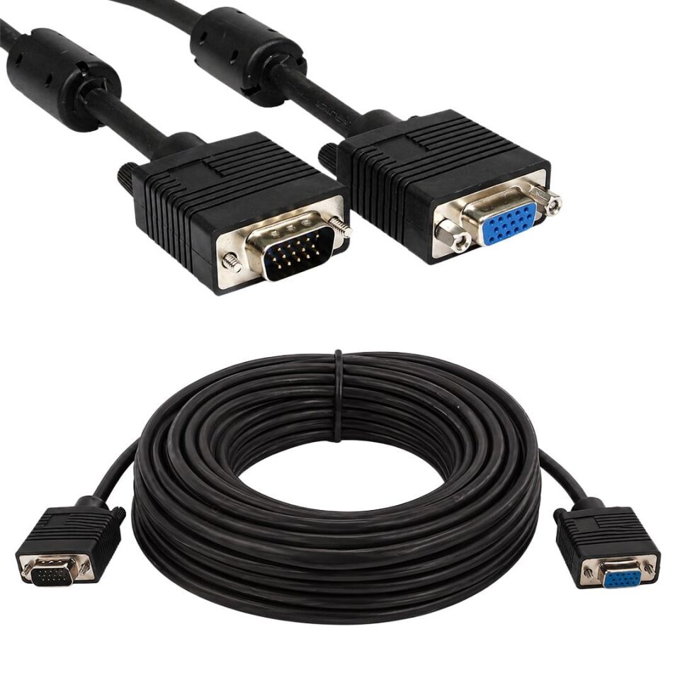 Narita HD15P Erkek/Dişi 15 Pin 30 Metre VGA Görüntü Uzatma Kablosu