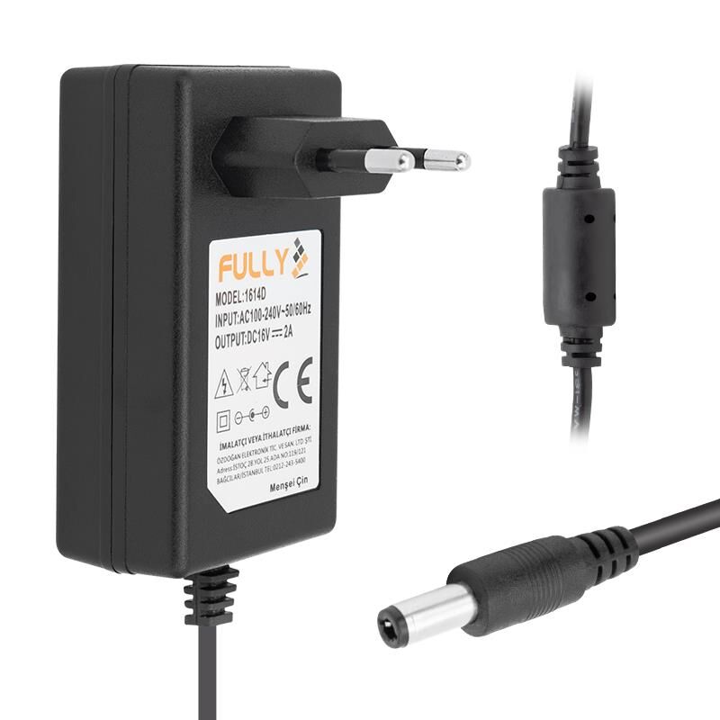 Ayt O-1614D 16 Volt 2 Amper Power Jacklı Santral Adaptörü 5.5x2.5 Uç Şarj Cihazı Aleti