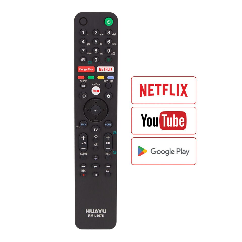 Huayu Kl Sony RM-L1675 Netflıx-Youtube-Google Play Tuşlu Lcd-Led Tv Kumanda Blisterli