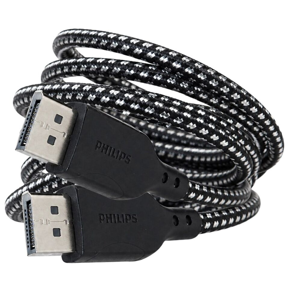 Philips SWR3139B/93 8K 60Hz Displayport 1.4 Kablo 2 Metre Örgülü Zırhlı Tasarım
