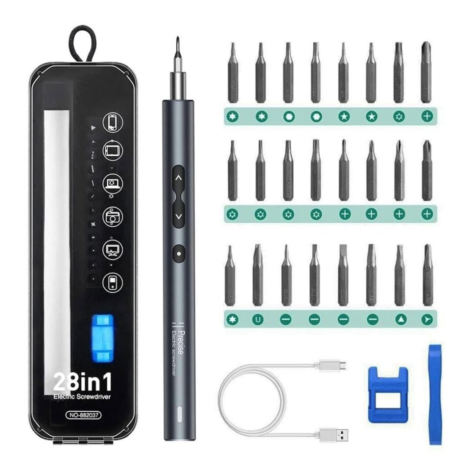 Ayt Noyafa NO-882037 28IN1 Mini Şarjlı Tornavida Seti Yüksek Torklu 24 Uçlu Başlıklı Hassas Ve Normal İşçilik