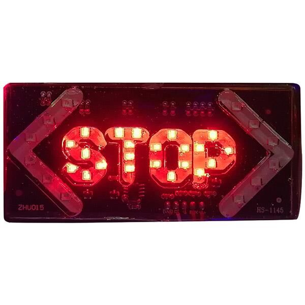 Ayt Elektrikli İşaret Cihazı Oklu Stop Küçük Araç İçi 12V Oto Ledli Stop Yazısı