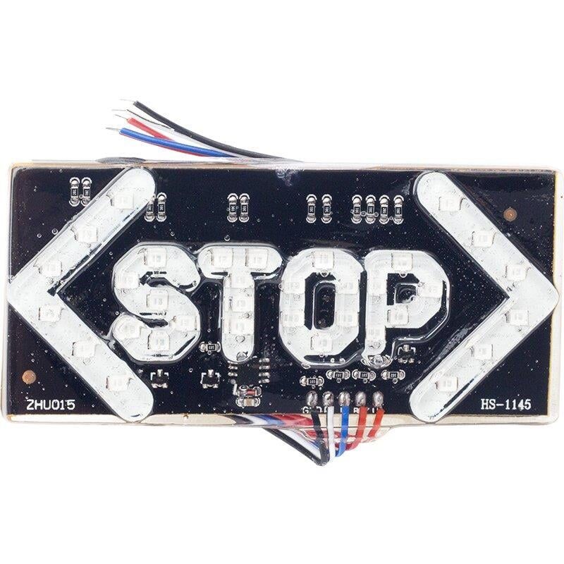 Ayt Elektrikli İşaret Cihazı Oklu Stop Küçük Araç İçi 12V Oto Ledli Stop Yazısı