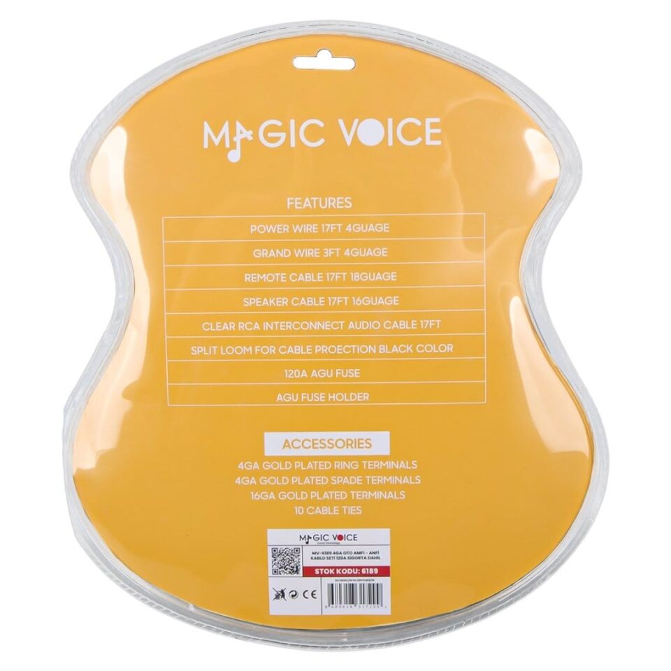 Magicvoice 4 GA Anfi Kablo Seti Oto Teyp Ses Sistemi Amfi Kabloları