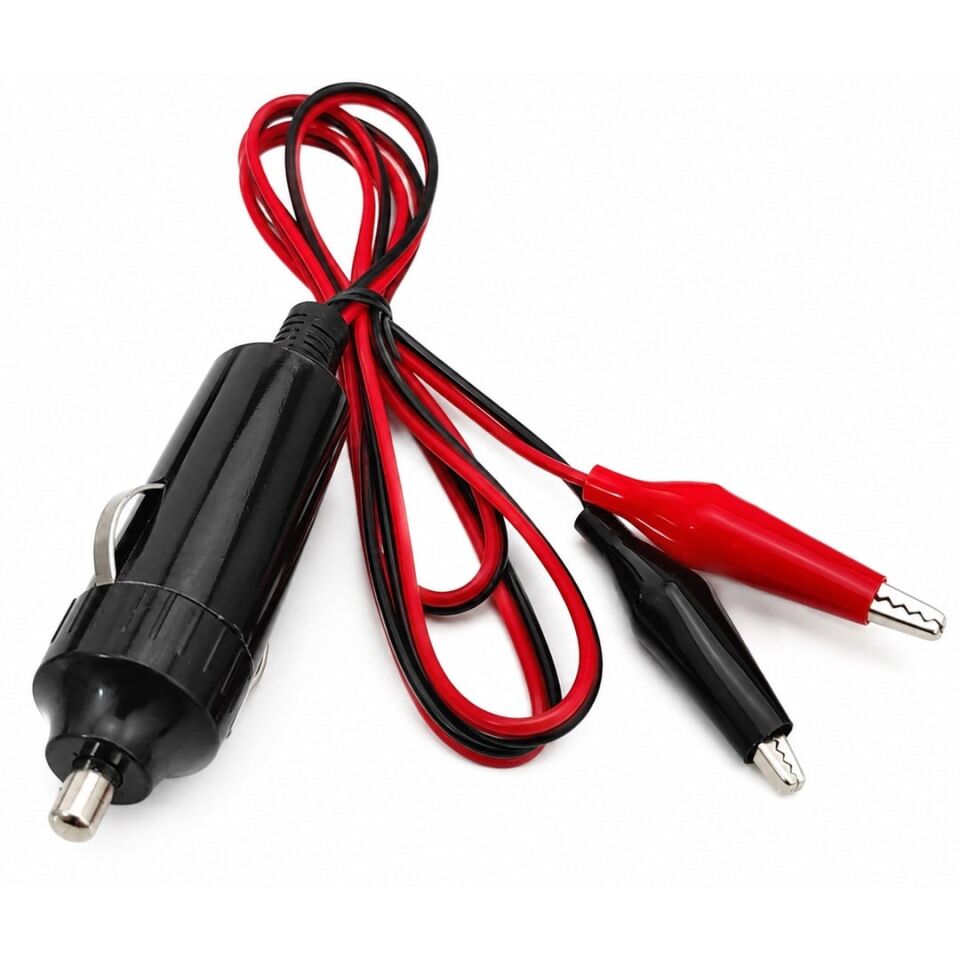 Powermaster Kablolu Krokodil Uçlu Çakmak Fişi Soketli Akü Maşası Uçlu Kablo
