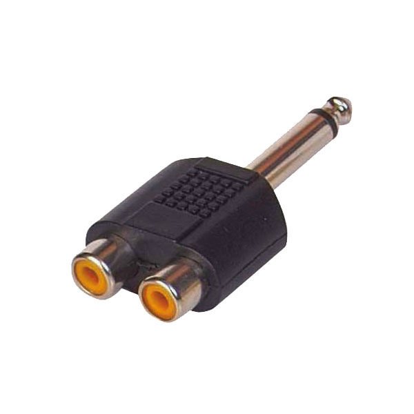 Ayt 6.3 mm Mono Erkek 2 Rcd Dişi Jack 6.3 mm Kalın Mikrofon Girişini Renkli Rca Çıkışına Çevirici Dönüştürücü