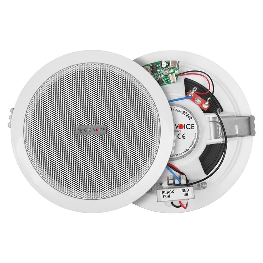 Magicvoice TPI-350 5 İnç 13.5 Cm Hat Trafolu Alçıpan Asma Tavan Tipi Hoparlör Mağaza Kolon 6W RMS MP3 Usb Uyumlu Beyaz