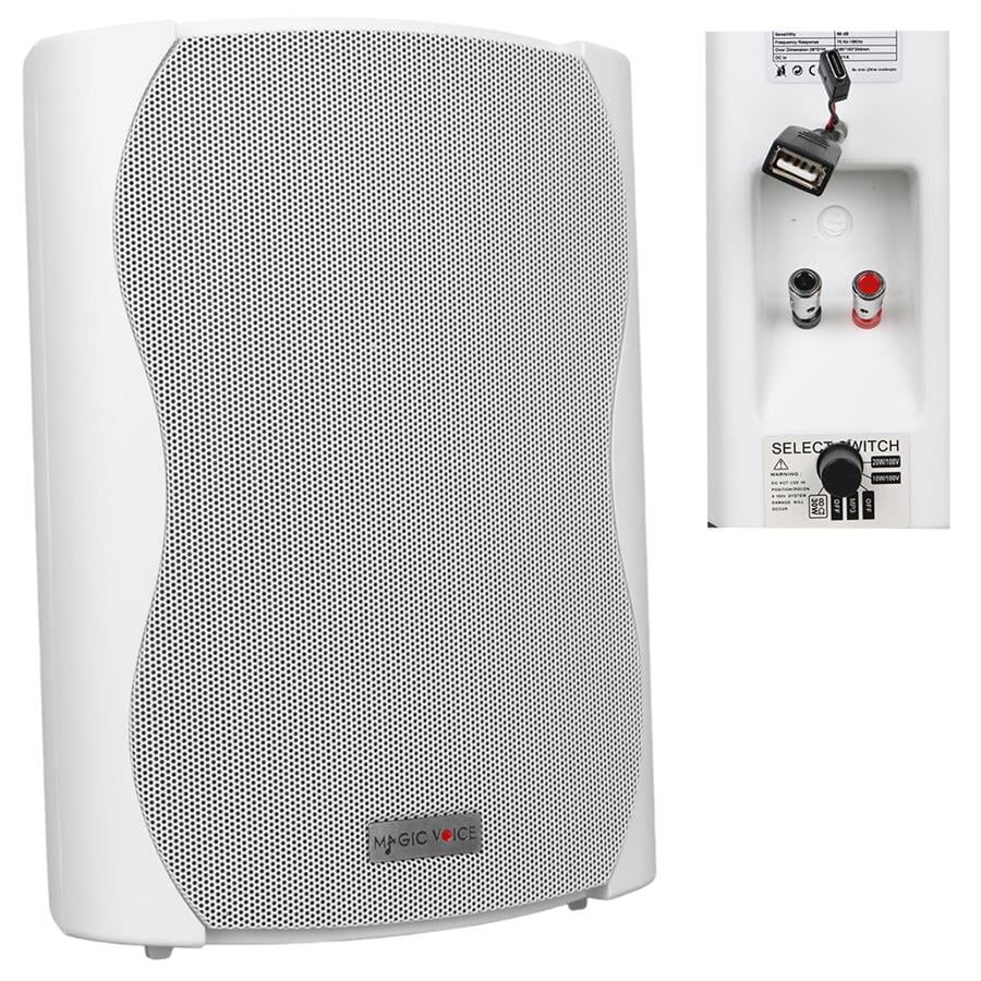 Magicvoice F-LHY6.5S 6.5 İnç 16 Cm Hat Trafolu Duvar Tipi Sütun Okul Cami Hoparlör 30W RMS 200W Peak MP3 Usb Uyumlu