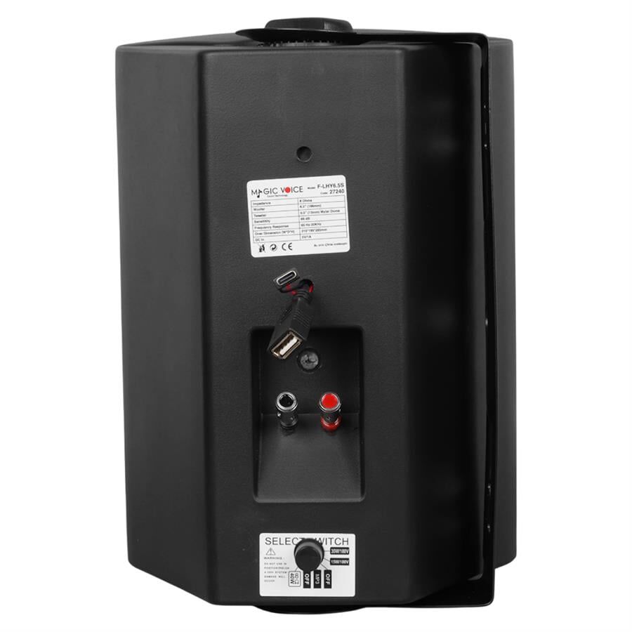 Magicvoice F-LHY6.5S 6.5 İnç 16 Cm Hat Trafolu Duvar Tipi Sütun Okul Cami Hoparlör 30W RMS 200W Peak MP3 Usb Uyumlu