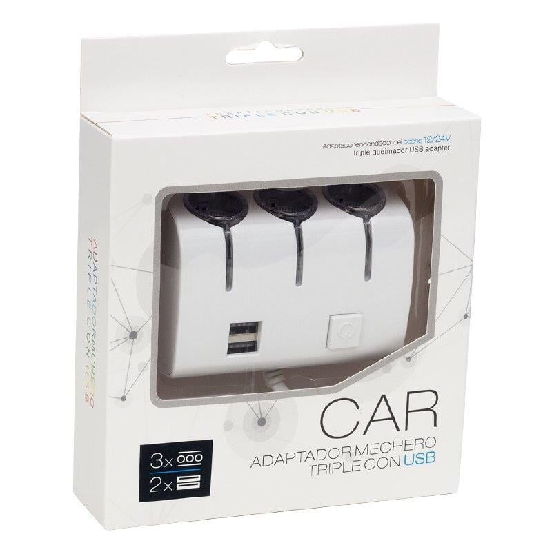 Powermaster 12-24V 2 x USB 3 lü Oto Çakmak Çoklayıcı Araç Çakmaklık Çoğaltıcı