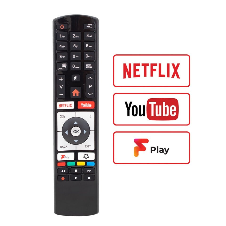 WEKO VESTEL RC4319 H0362B NETFLIX-YOUTUBE TUŞLU YAZISIZ TV KUMANDA 30100830